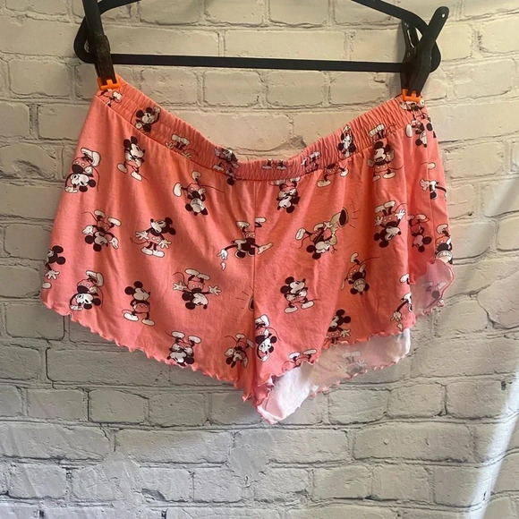 5/$20 Disney‎ Women’s 2 piece Mickey Mouse Pajama Set XL 16/18 Coral - Picture 5 of 11